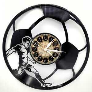 SOCCER vinyl record clock wall art for kids room